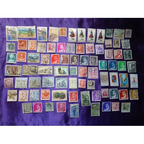 Timbres Espagne - 81 Timbres Anciens Des Annes 1960  1990 Etc. Divers Thmes Comme L'histoire.
