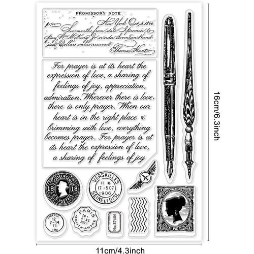 Timbres-Poste Transparents En Silicone Pour Fond De Stylo Et Lettre,Cachet De La Poste De Scrapbooking Bricolage,Sceaux Transparents Pour Cartes,1pc - Type Aech-16844