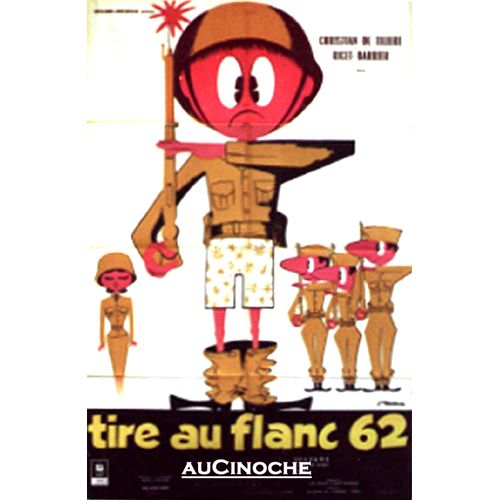 Tir Au Flanc 62 / Affiche Lithographie 80x120cm / Claude De Givray, 1961, Ricet-Barrier, Bernadette Lafont