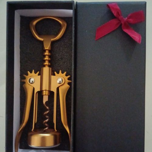 Tire-Bouchon  Aile En Or Fonc Avec Ouvre-Bouteille De Bire,Ouvre-Bouteille De Piste Et Sac Dans Une Bote-Cadeau,Accessoires De Cuisine,Cadeau D'urgence - Type Opener Bag Box