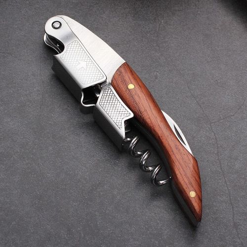 Tire-Bouchon  Poigne En Bois,Ouvre-Bouteille De Vin Professionnel,Tire-Bouchon  Vis Portable,Ouvre-Bouteille De Bire Multifonction,Outil De Bar De Cuisine - Type Pattern
