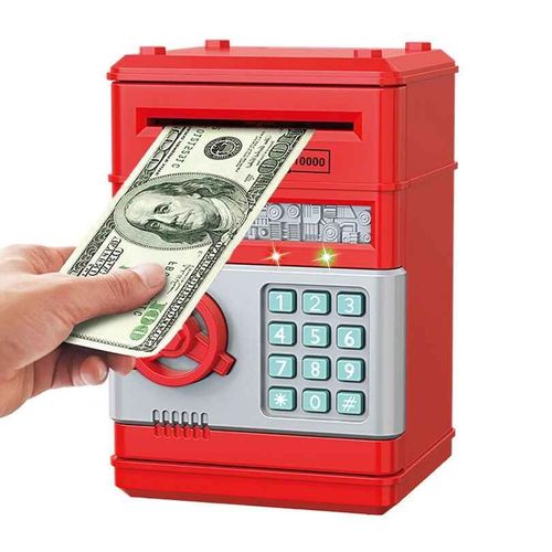 Tirelire Automatique Avec Verrouillage Par Mot De Passe Et Compteur,Mini Tirelire Crative Pour Les Enfants Pour conomiser Des Pices De Monnaie,Style Iko,Cadeau Pour Enfant - Type Rouge