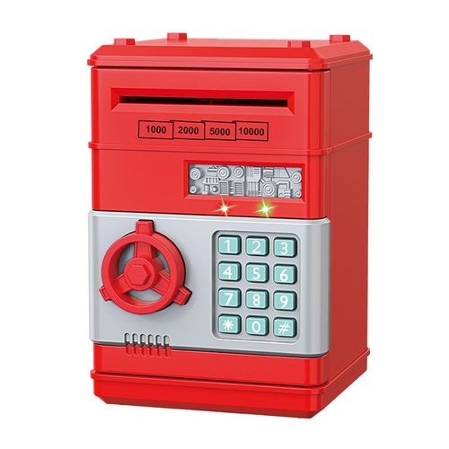 Tirelire Crative Automatique,Mini Coffre-Fort Pour Pices De Monnaie,conomie D'argent,Mot De Passe,Compteur De Code,Serrure  Cl,Banque De Monnaie,Atm,Cadeau Pour Enfant - Type Red #A