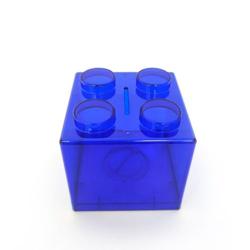 Tirelire Crative Avec Blocs En Plastique Transparent,Bote D'conomie De Nuit De Construction,tui De Rangement Pour Pices De Monnaie,Botes  Monnaie,Dcoration D'intrieur,Cadeau Po - Type Blue