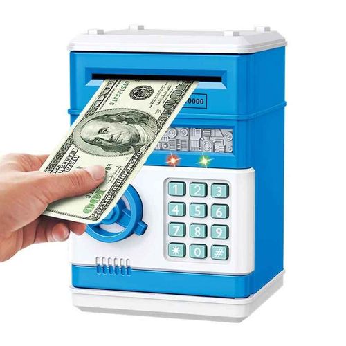 Tirelire Crative Avec Verrouillage Automatique Par Mot De Passe,Tirelire Avec Compteur Et Cl De Code,Mini Pice De Monnaie Iko,Cadeau Pour Enfant - Type Bleu