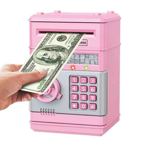 Tirelire Crative Avec Verrouillage Automatique Par Mot De Passe,Tirelire Avec Compteur Et Cl De Code,Mini Pice De Monnaie Iko,Cadeau Pour Enfant - Type Rose