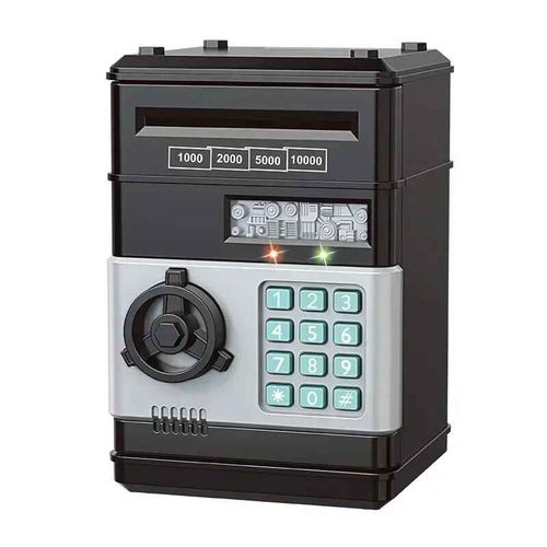 Tirelire lectronique Automatique,Mini Coffre-Fort Pour Pices De Monnaie,conomie D'argent,Mot De Passe,Compteur De Code,Serrure  Cl,Banque De Monnaie,Atm,Cadeau Pour Enfant - Type Black #B