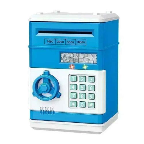 Tirelire lectronique Automatique,Mini Coffre-Fort Pour Pices De Monnaie,conomie D'argent,Mot De Passe,Compteur De Code,Serrure  Cl,Banque De Monnaie,Atm,Cadeau Pour Enfant - Type Blue #A