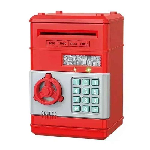 Tirelire lectronique Automatique,Mini Coffre-Fort Pour Pices De Monnaie,conomie D'argent,Mot De Passe,Compteur De Code,Serrure  Cl,Banque De Monnaie,Atm,Cadeau Pour Enfant - Type Red #A