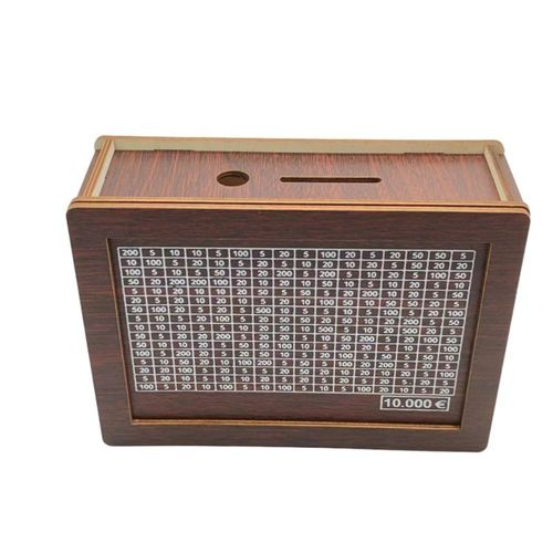 Tirelire En Bois Rutilisable Faite  La Main,Bote D'conomie D'argent,Tirelire Avec Compteur De Short,tui De Rangement Pour Pices De Monnaie - Type Brown 10000 Capacity