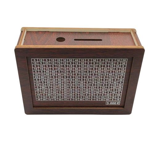 Tirelire En Bois Rutilisable Faite  La Main,Bote D'conomie D'argent,Tirelire Avec Compteur De Short,tui De Rangement Pour Pices De Monnaie - Type Brown 5000 Capacity