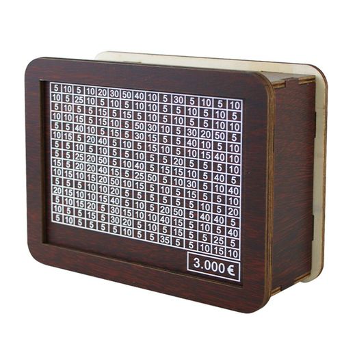 Tirelire Japonaise En Bois Avec Objectif D'pargne Et Botes  Numros,Porte-Monnaie Rutilisable Euro - Type Eur 3000