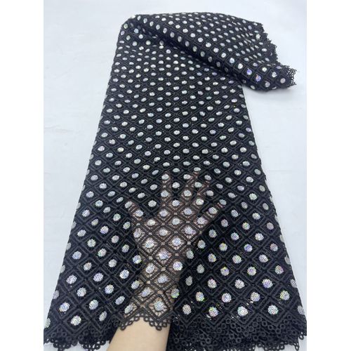 Tissu Africain En Dentelle Guipure Avec Paillettes Pour Robe De Marie,Bleu Royal,Dernire Collection 2024,Pour Femme - Type 5yars (4.5meters) #A