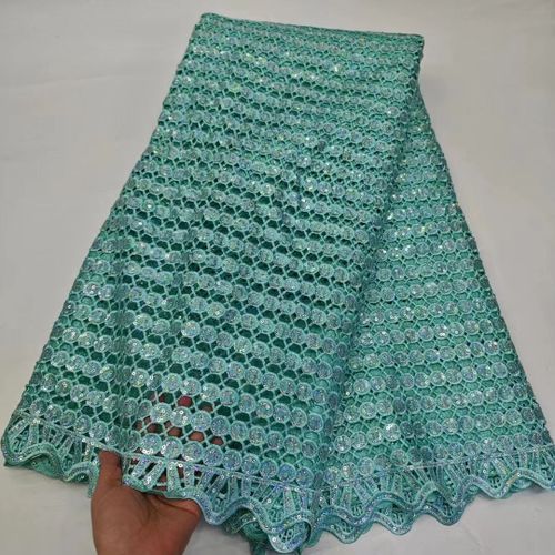 Tissu Africain En Dentelle Guipure Avec Paillettes Pour Robe De Marie,Bleu Royal,Dernire Collection 2024,Pour Femme - Type 5yars (4.5meters) #L