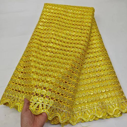 Tissu Africain En Dentelle Guipure Avec Paillettes Pour Robe De Marie,Bleu Royal,Dernire Collection 2024,Pour Femme - Type 5yars (4.5meters) #O