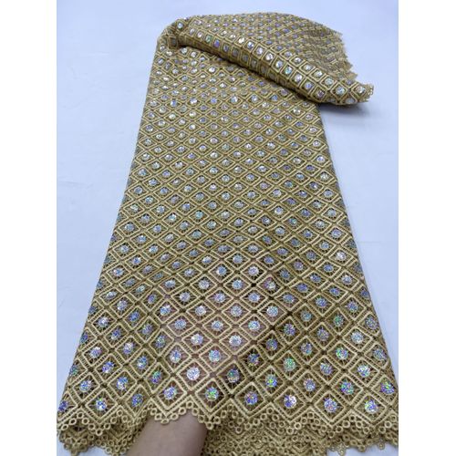 Tissu Africain En Dentelle Guipure Avec Paillettes Pour Robe De Marie,Bleu Royal,Dernire Collection 2024,Pour Femme - Type 5yars (4.5meters) #P