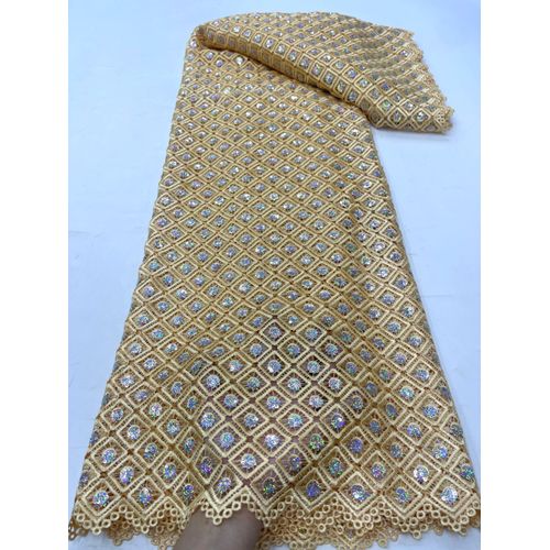 Tissu Africain En Dentelle Guipure Avec Paillettes Pour Robe De Marie,Bleu Royal,Dernire Collection 2024,Pour Femme - Type 5yars (4.5meters) #S
