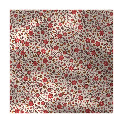 Tissu Coton Double Gaze Imprim Fleurs Rouges Vendu Au Mtre Avec Une Largeur De 130 Cm. Color : 0 Ecru