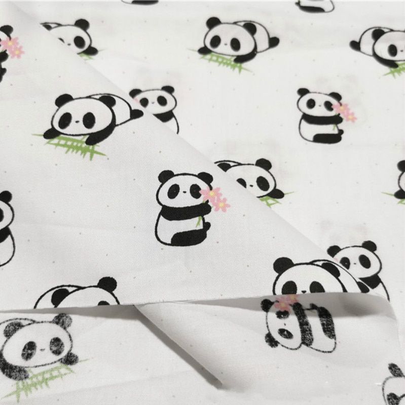 Tissu En Coton Imprime Panda Pour Bebe Pour Literie Vetements Rembourres De Coton Pyjamas Type 50x80cm A Rakuten