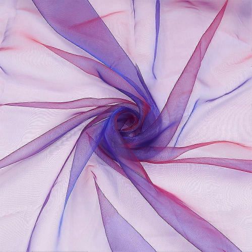 Tissu Organza Bicolore De 3,28 Mtres Carrs, Voile De Gaze Lger, Transparent, Iris, Bleu Roi Et Rouge Holographique, Pour Robe De Marie Et Travaux Manuels.