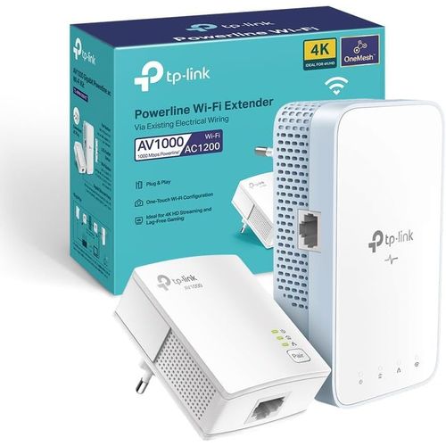 Tl-Wpa1000 Kit Cpl Wifi Adaptateur Rseau Cpl, Homeplug Av2 1000Mbps, Bi-Bande Wifi Ac1200Mbps, Boitier Cpl Wifi Ethernet, Brancher Et Util R, Port Ethernet Gigabit, Onemesh, Cpl Fibre[H328]