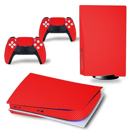 Tn-Ps5disk-Txw Rose - Autocollant En Fibre De Carbone Pour Ps5, dition Sur Disque, Pour Console 5 Et 2 Contrleurs