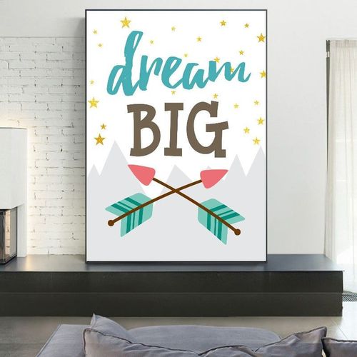 Toile Dream Big Citation - Enfant Bebe Chambre - Affiche Dcorative - Poster Dcoration Maison 30x40cm
