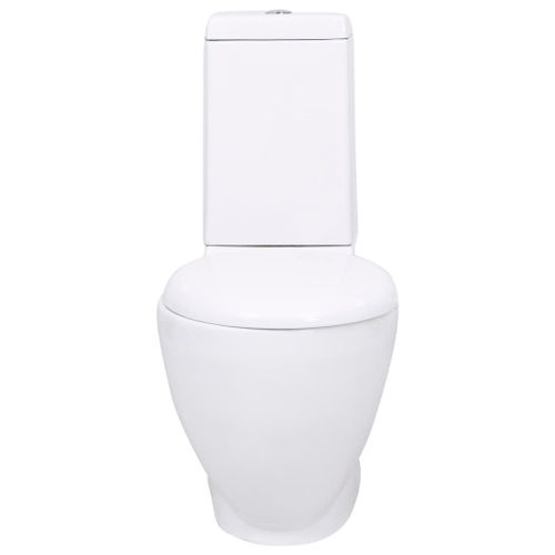 Toilette En Cramique Ronde coulement D'eau Au Fond Blanc