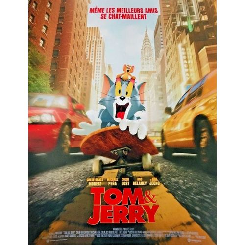 Tom & Jerry - Affiche Originale De Cinma - Format 40x60 Cm - Un Film De Tim Story Avec Les Voix De Chlo Grace Moretz, Michael Pea, Jordan Bolger Et Rob Delaney - Anne 2021