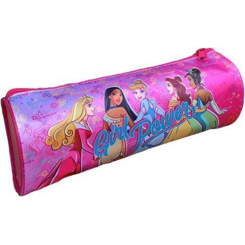 Tombolino, Trousse Scolaire Ronde, cole, Papeterie, Organisateur De Crayons, Couleurs, Fuchsia, 22 X 8 X 8 Cm, Princesses (1)
