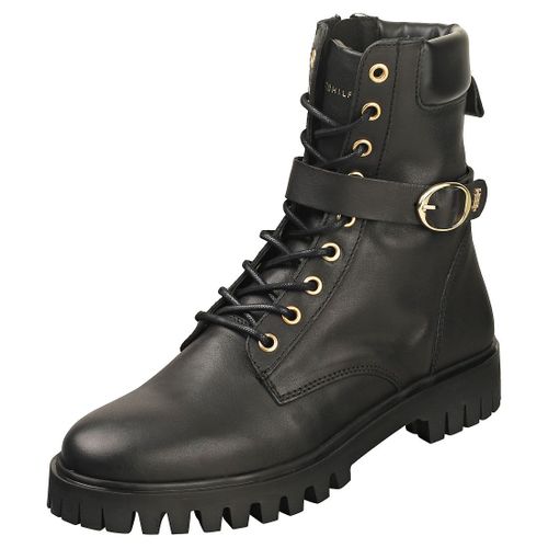 Tommy Hilfiger Buckle Lace Up Femme Bottes Dcontract Noir - 36