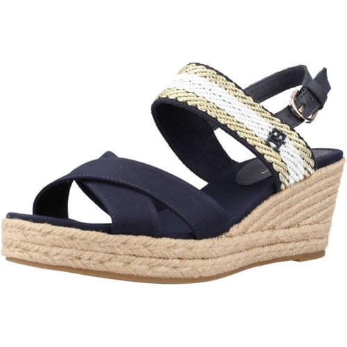 Tommy Hilfiger Golden Webbing Mid Wedge Colour Bleu - 40