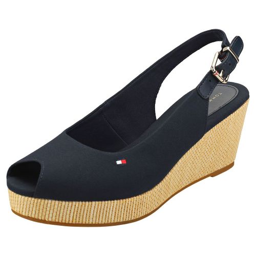 Tommy Hilfiger Iconic Elba Sling Back Wedge Femme Sandales Coin Bleu - 40