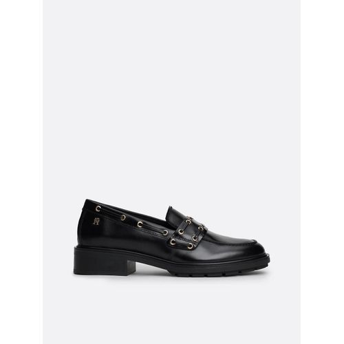 Mocassins En Cuir  Talon Carr Et ?illets Nautical Eyelets Leather Loafer/Black - 39