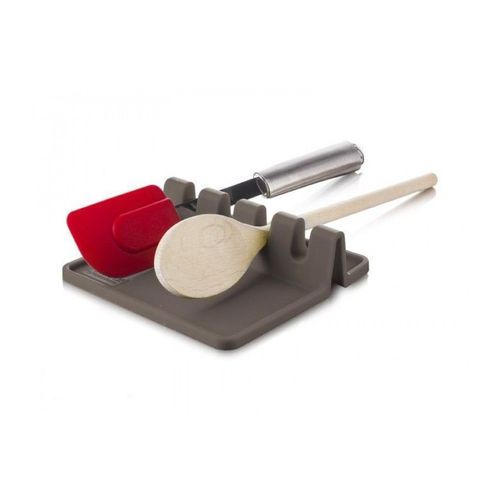 Tomorrw's 832 Pose Ustensiles Antidrapant Ustensil Rest , Silicone Gris, 4 Emplacements. 16,9 X 16,3 X 20,4 Cm