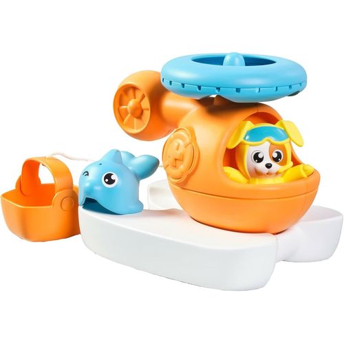 Tomy E73305C Jouet de Bain Hlicoptre de Secours Tourne dans l'eau - Jouet Flottant avec Pilote gicleur