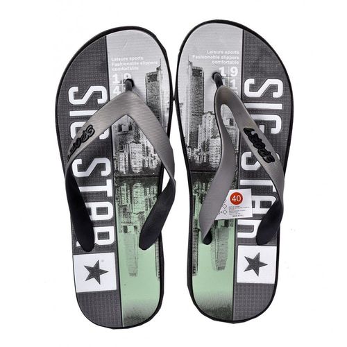 Tong Homme Mode- Chaussure De Plage Piscine - Su5324 Star Gris - 40