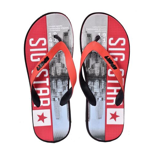 Tong Homme Mode- Chaussure De Plage Piscine - Su5324 Star Rouge