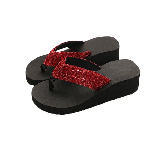 Tongs  Paillettes Eva Pour Femmes, 2021, Pantoufles De Plage Dcontractes, Chaussures  Semelles Compenses, Pantoufles D'extrieur, A50 - 37