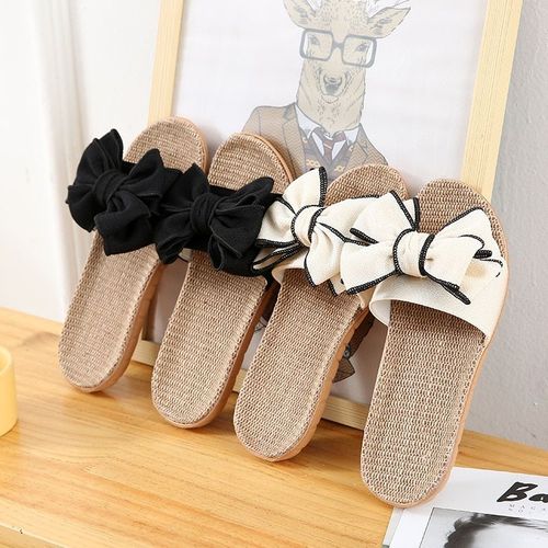 Tongs  Plateforme En Lin Pour Femmes, Pantoufles Confortables Et Dcontractes, Avec NUd Ray, Sandales, Chaussures D'intrieur Pour Dames, t