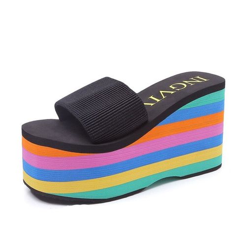 Tongs  Talons Hauts Pour Femmes, Sandales De Plage, Pantoufles  La Mode, Mules, Nouvelle Collection 2021 - 34