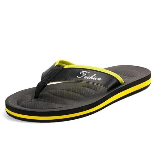 Tongs De Plage Antidrapantes Pour Hommes-Mk-3399,Taille 43-44,Jaune Jaune,43-44