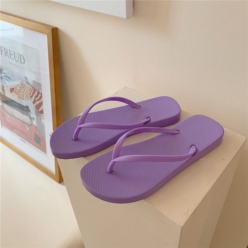 Tongs Plates Tongs De Couleur Unie Pour Femmes Pantoufles De Plage - 36