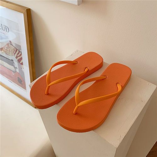 Tongs Plates Tongs De Couleur Unie Pour Femmes Pantoufles De Plage - 38