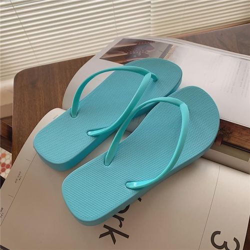 Tongs Plates Tongs De Couleur Unie Pour Femmes Pantoufles De Plage - 36