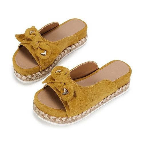 Tongs Tisses  Semelles paisses Pour Femmes, Pantoufles D't  Talons Hauts En Pu, Nouvelle Mode 2021 - 39