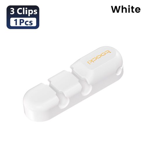 Toocki-Support de fil en silicone pour souris et clavier,enrouleur de cble USB flexible,protecteur d'couteur - Type 1Pcs 3-Clips White