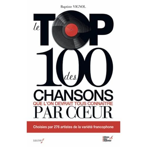Le Top 100 Chansons Que L'on Devrait Tous Connatre Par Coeur   de Vignol Baptiste  Format Broch 