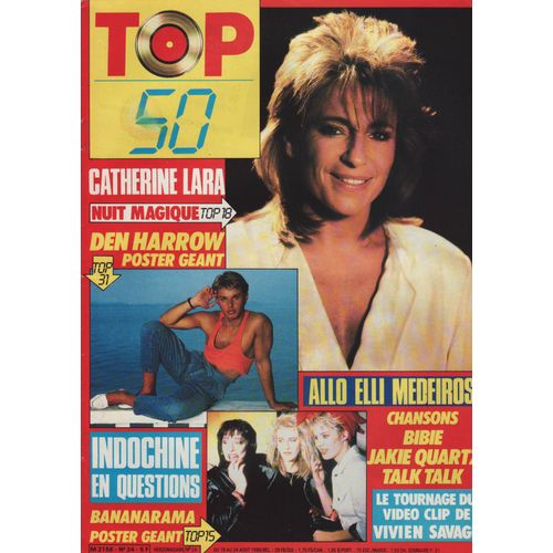 Top 50 / 18-08-1986 N24 : Indochine (2p) Catherine Lara (2p) Sandra Cretu (1/4p) Madonna (1/4p) Vivien Savage (2p) Elli Medeiros (2p) Jakie Quartz (1p)