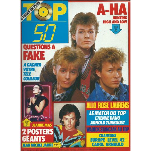 Top 50 20/10/1986 A-Ha, Fake, Jeanne Mas, J-M. Jarre, Rose Laurens, Europe, Level 42, Carol Arnauld, Corynne Charby, Lio,Les Avions, C. Lara,A. Chamfort,J-P Mader,Mylne Farmer, Samantha Fox,Indochine